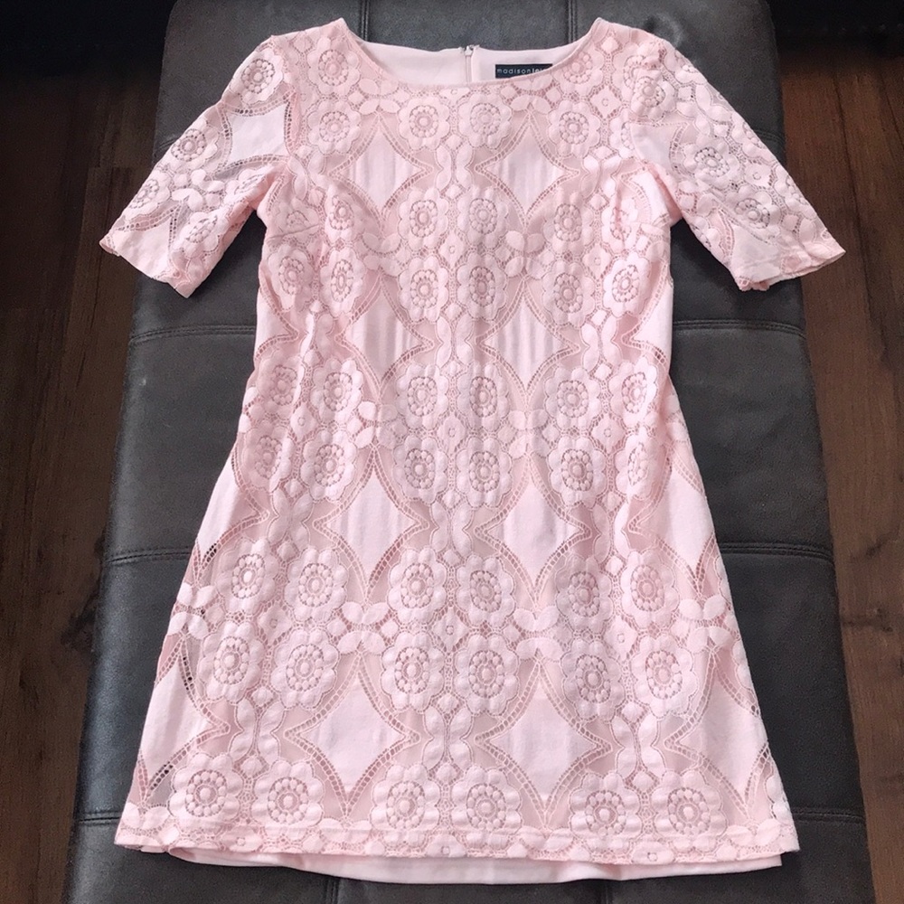 Madison Leigh pink Lace Dress size 10.